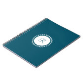 Modernes Monogramm Navy Blue Notizblock (Linke Seite)