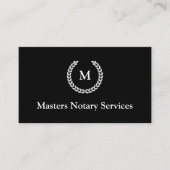Modernes Monogramm Notar Visitenkarte (Vorderseite)