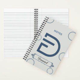 Modernes Monogramm-Notebook mit Buchstabe D Notizblock