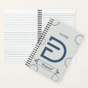 Modernes Monogramm-Notebook mit Buchstabe D Notizblock