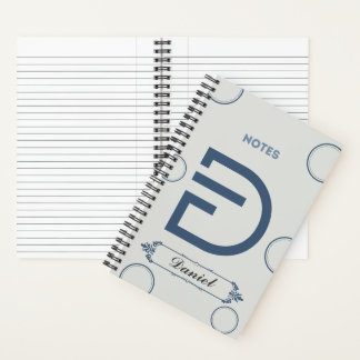 Modernes Monogramm-Notebook mit Buchstabe D Notizblock