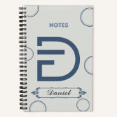 Modernes Monogramm-Notebook mit Buchstabe D Notizblock (Vorderseite)