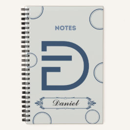 Modernes Monogramm-Notebook mit Buchstabe D Notizblock