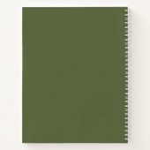 Modernes Monogramm-Notebook mit dem Namen Olive Gr Notizblock (Rückseite)