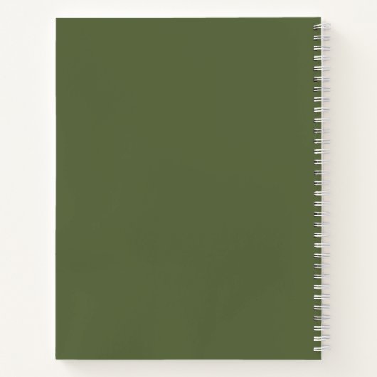 Modernes Monogramm-Notebook mit dem Namen Olive Gr Notizblock (Rückseite)