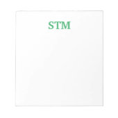 Modernes Monogramm Notepad Notizblock (Vorderseite)