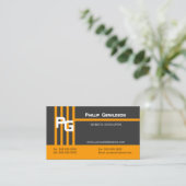 Modernes Monogramm Orange Visitenkarte (Stehend Vorderseite)