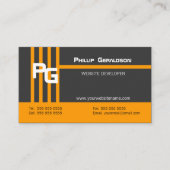 Modernes Monogramm Orange Visitenkarte (Vorderseite)