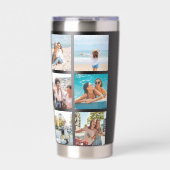 Modernes Monogramm Personalisiert 12 FotoCollage Thermobecher (Vorderseite)