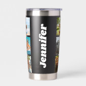 Modernes Monogramm Personalisiert 12 FotoCollage Thermobecher (Links)