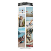 Modernes Monogramm Personalisiert 12 FotoCollage Thermosbecher (Rückseite)