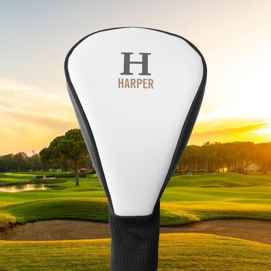 Modernes Monogramm Personalisiert Golf Headcover