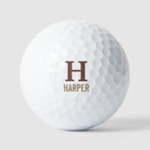 Modernes Monogramm Personalisiert Golfball (Vorderseite)