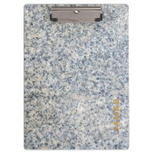 Modernes Monogramm Personalisiert-Granit und Gold Klemmbrett (Vorderseite)