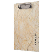 Modernes Monogramm Personalisiert-Marmor und Gold Klemmbrett (Links)