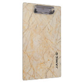 Modernes Monogramm Personalisiert-Marmor und Gold Klemmbrett (Rechts)