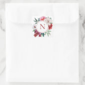 Modernes Monogramm Personalisiert Quadratischer Aufkleber (Tasche)