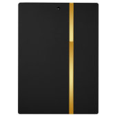 Modernes Monogramm Personalisiert Schwarz/Gold Klemmbrett (Rückseite)