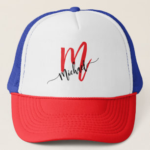 Modernes Monogramm Personalisiert Truckerkappe