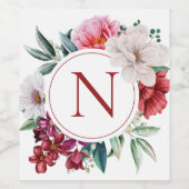 Modernes Monogramm Personalisiert Weinetikett (Einzelnes Label)