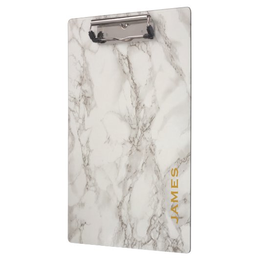 Modernes Monogramm-personalisierter Marmor und Klemmbrett (Links)
