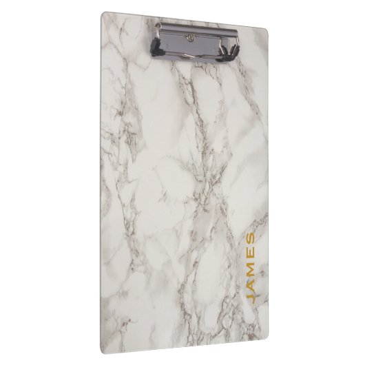 Modernes Monogramm-personalisierter Marmor und Klemmbrett (Rechts)