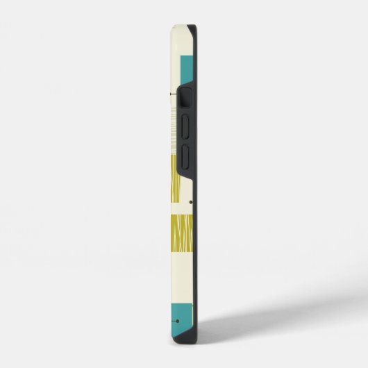 Modernes Monogramm Personalisiertes Retro iPhone Hülle (Linke Seite)