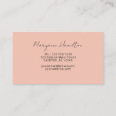 Modernes Monogramm Pfirsich Visitenkarte (Rückseite)