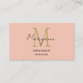 Modernes Monogramm Pfirsich Visitenkarte (Vorderseite)