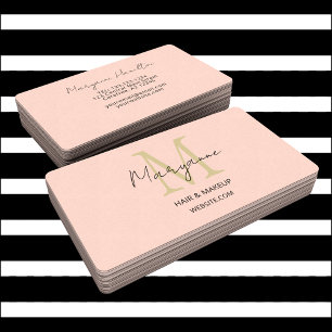 Modernes Monogramm Pfirsich Visitenkarte