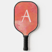 Modernes Monogramm Pfirsichpink Pickleball Schläger (Rückseite)