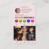 Modernes Monogramm Pink Instagramm Visitenkarte (Vorderseite)