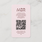 Modernes Monogramm Pink Instagramm Visitenkarte (Rückseite)