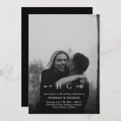 Modernes Monogramm-Programm zur Hochzeitsfeier Einladung (Vorne/Hinten)