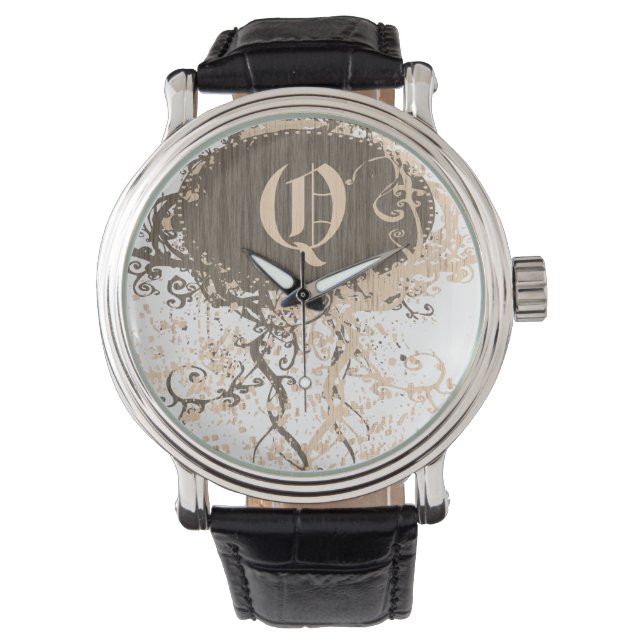 Modernes Monogramm Q Armbanduhr (Vorderseite)