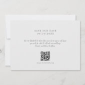 Modernes Monogramm QR Save the Date (Rückseite)