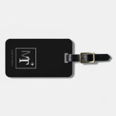 Modernes Monogramm (Reisebezeichnung + Initialen)  Gepäckanhänger (Vorderseite horizontal)