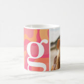 Modernes Monogramm - Retro-Bio Kurven - Foto Kaffeetasse (Mittel)