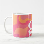 Modernes Monogramm - Retro-Bio Kurven - Foto Kaffeetasse (Links)