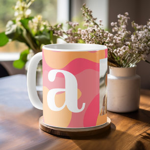 Modernes Monogramm - Retro-Bio Kurven - Foto Kaffeetasse