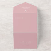 Modernes Monogramm Rosa Abendessen All In One Einladung (Außenbereich)