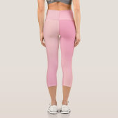 Modernes Monogramm rosa Aquamarin Capri Leggings (Rückseite)