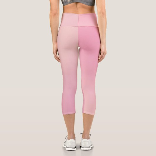 Modernes Monogramm rosa Aquamarin Capri Leggings (Rückseite)