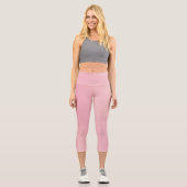 Modernes Monogramm rosa Aquamarin Capri Leggings (Vorderseite)