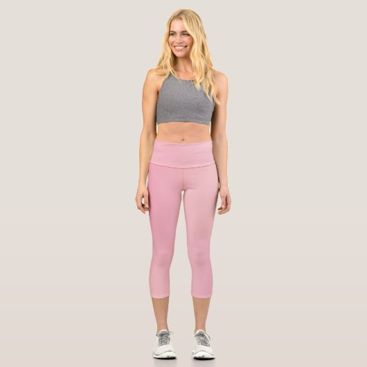 Modernes Monogramm rosa Aquamarin Capri Leggings (Vorderseite)