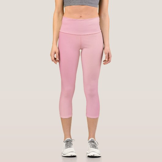 Modernes Monogramm rosa Aquamarin Capri Leggings (Vorderseite)