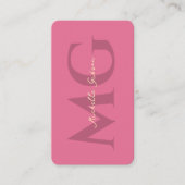 Modernes Monogramm Rosa elegant Beruflich Visitenkarte (Vorderseite)