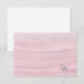 Modernes Monogramm Rosa Grau Dankeskarte (Vorne/Hinten)
