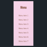Modernes Monogramm - Rosa und Braun Menükarte<br><div class="desc">Diese rosa und braun moderne Monogram-Menükarte kann mit Ihrem Hochzeitsmenü individuell angepasst werden. Auf der Rückseite ist der Name des Paares und das Datum der Hochzeit angegeben. Für das europäische Datumsformat wechseln Sie einfach den Monat und den Tag,  wenn Sie die Datumsfelder im Template ausfüllen.</div>
