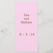 Modernes Monogramm - Rosa und Braun Menükarte (Rückseite)